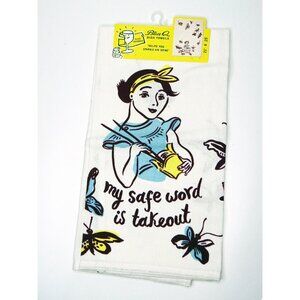 Blue Q Kitchen Dish Towel or Tea Towel Cotton - My Safe Word Is Takeout NWT